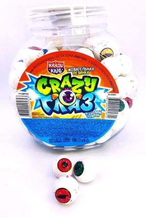 Жевательная резинка с кислой пудрой CRAZY ГЛАЗ 8 гр.  1/125 шт.  Канди Клаб