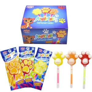 Карамель на неоновой палочке ЛУЧИСТИК ТИГРИНАЯ ЛАПКА 10 гр. 1/30шт/12бл. Канди Клаб