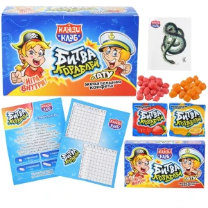 Жевательные конфеты с тату БИТВА КОРАБЛЕЙ 14 гр.  1/24шт/12бл.  Канди Клаб