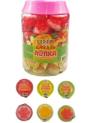 Десерт желейный ДЖЕЛЛИ ЛАПКА 25 гр.  1/66шт/6бл.  Канди Клаб