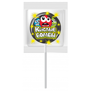 Карамель леденцовая на палочке КИСЛЫЕ БОМБЫ 14 гр.  1/70шт/12бл