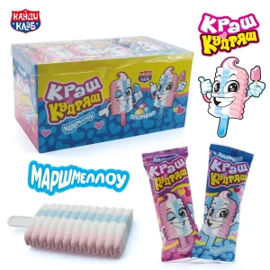 Маршмеллоу на палочке ПЛОМБИР КРАШ КУДРЯШ 12 гр.  1/30шт/12бл.  Канди Клаб