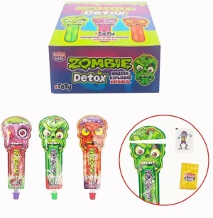 Жидкая карамель ZOMBIE DETOX со взрывной карамелью и тату 7 гр.  1/30шт/12бл.  Канди Клаб