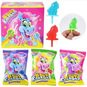 Карамель НЯШКА КОНЯШКА КОЛЬЦО ассорти 10 гр.  1/30шт/12бл.  Канди Клаб