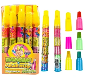 Карамель  ПАЛЬЦЫ ЛЕДЕНЦЫ со свистком 8 гр.  1/30шт/12бл.  Канди Клаб