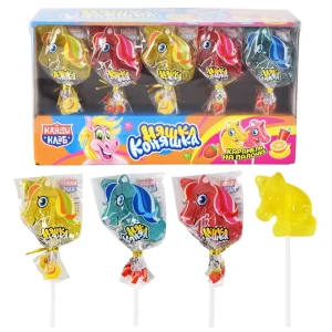 Карамель на палочке НЯШКА КОНЯШКА ассорти 15 гр.  1/30шт/12бл.  Канди Клаб