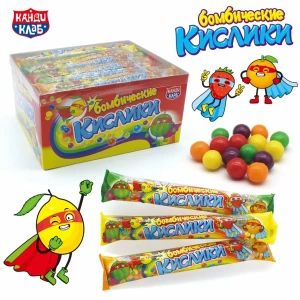 Сахарное драже с хрустящей начинкой "Бомбические кислики" 20 гр  1/24шт/12бл.  ТМ Канди Клаб