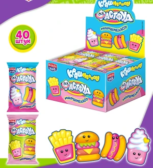 Маршмеллоу  КРАШМЕЛЛОУ ФАСТФУД  9 гр.  1/40шт/12бл.  Канди Клаб