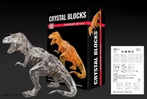 Конструктор 3D Кристал  Пазл 54 элемента в  коробке 18х13х6 см   Динозавр