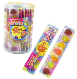 Десерт желейный ПРИКОЛЬНЫЕ ФРУКТЫ  40 гр.  1/30шт/8бл.  Канди Клаб