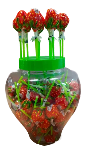 Карамель на палочке КЛУБНИЧКА 14 гр.  1/100шт/6бл.   Канди Клаб