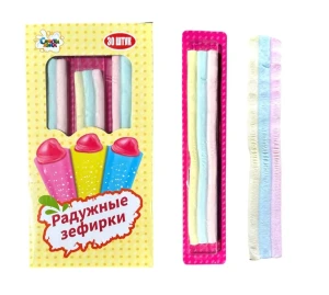 Зефир с мармеладом РАДУЖНЫЕ ЗЕФИРКИ 10 гр.  1/30шт/24бл.  Сластиленд