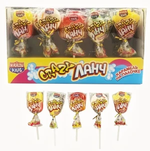 Карамель на палочке CRAZY ЛАНЧ 15 гр.  1/30шт/12бл.  Канди Клаб