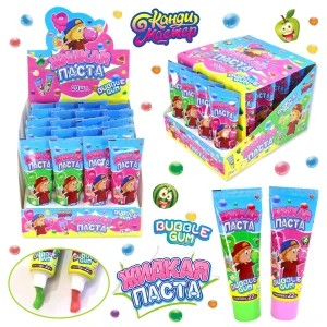 Жевательная резинка ЖИДКАЯ ПАСТА в тубе 22 гр.  1/20шт/12бл.  Канди Мастер