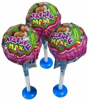 Карамель на палочке ЛЕДЕНЕЦ MAXI ЛОШАДКА Светящийся+2 сюрприза+тату  108 гр.