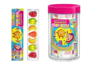 Десерт желейный ПРИКОЛЬНЫЕ ФРУКТЫ 40 гр. 1/30шт/8бл. Канди Клаб