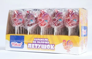 Карамель на палочке ПЕТУШОК 16 гр.  1/30шт/10бл.  Yakar