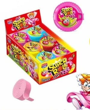 Жевательная резинка с тату SUPER ROLL TATTOO XXL  19 гр.  1/24шт/12бл.  ТМ Канди Клаб