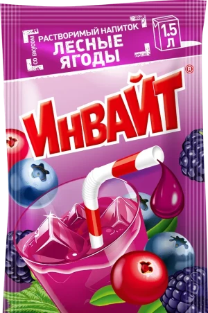 Растворимый напиток INVITE ИНВАЙТ Лесныя Ягоды 12 гр.  1/24шт/6бл.  Канди Клаб