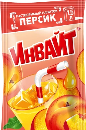 Растворимый напиток INVITE ИНВАЙТ Персик 12 гр.  1/24шт/6бл.   Канди Клаб