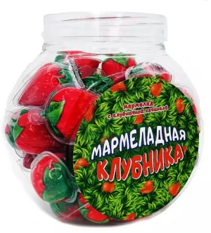 Мармелад МАРМЕЛАДНАЯ КЛУБНИКА 10 гр.   1/50шт/10бл.   ВК