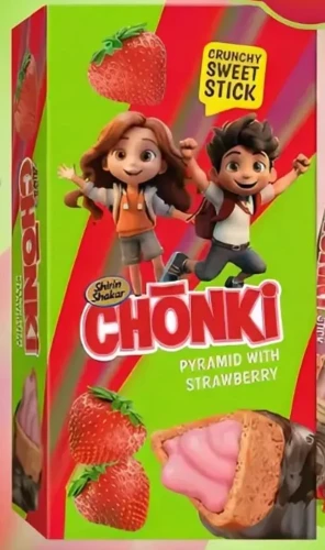 Хрустящие сладкие палочки CHONKI со вкусом Клубники 20 гр.  1/20шт/12бл.