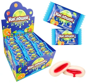 Жевательная резинка с начинкой КИСЛОШОК Тутти фрутти 4 гр.    1/100шт/12бл.      ТМ ВК