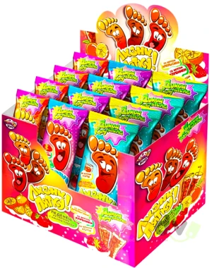Леденец на палочке с кислой пудрой ЛИЗНИ ПЯТКУ  10 гр.   1/48шт/12бл.    FunCandyLab