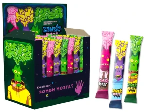 Жевательные конфеты  ZOMBIE МОЗГ 18 гр.  ассорти   1/75шт/12бл.    FunCandyLab