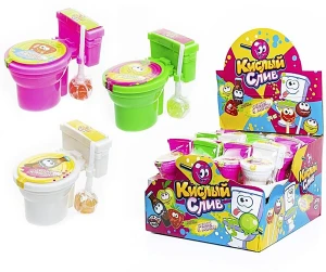 Карамель леденцовая с кислой пудрой КИСЛЫЙ СЛИВ  10 гр.     1/24шт/8бл.      FunCandyLab