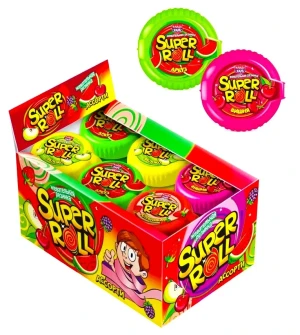 Жевательная резинка SUPER ROLL СУПЕР РОЛЛ 10 гр.  ассорти       1/24шт/16бл.        Канди Клаб
