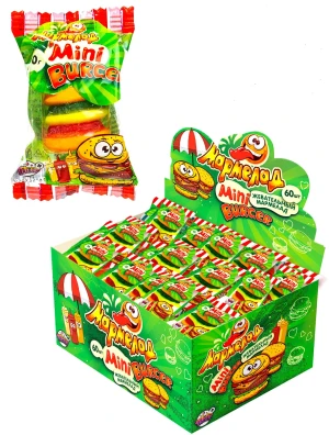 Мармелад МАРМЕЛАДЦЫ В ДЕЛЕ MINI BURGER  10 гр.       1/60шт/12бл.       FunCandyLab