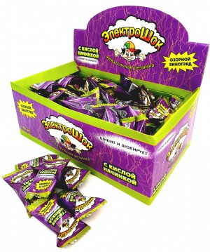 Жевательная резинка "Электрошок" 3,5 гр. со вкусом винограда  1/100шт/20бл  ТМ Холодок