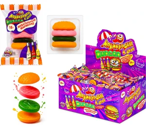 Мармелад МАРМЕЛАДСЫ В ДЕЛЕ BURGER 18 гр.                   1/36шт/12бл.       FunCandyLab