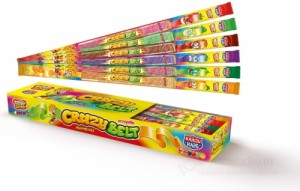 Мармелад в кислой обсыпке "CRAZY GUMMY CRAZY BELT"  Крейзи Белт(кислый ремешок) ассорти 15 гр  1/72шт/6бл.