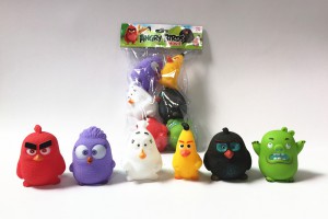 Резиновый набор игрушек, комплект 6 шт. 8-9 см в пакете