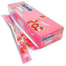 Мармелад DAMLA  Дамла кислые ремешки 60 см. 15 гр. Клубника  1/72шт/6бл.   Tayash № 8542