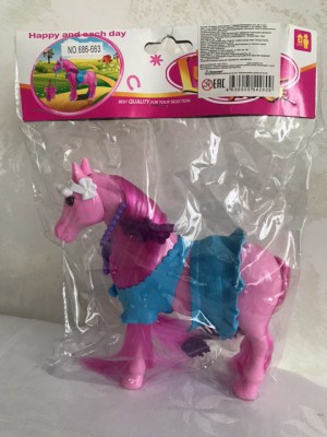 Игрушка Лошадь 17х16х9 см с аксессуарами в пакете