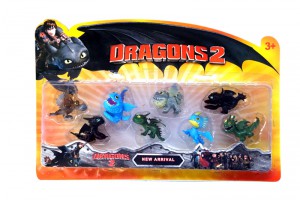 Игрушечный Набор 8 фигурок Драконов в блистере 38х23х4 см