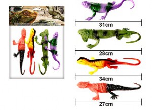 Игрушечный Набор 4 Ящерицы 28-34 см в пакете