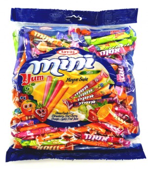 Жевательные конфеты MINI YUM Миниюм  ассорти вкусов 0,7 кг. в пакете  TAYAS № 6424 (Турция)